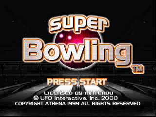 Super Bowling title screen for Nintendo 64